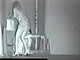 Secret night time outdoor sex