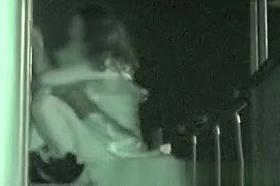 Spying couple fucking outdoor