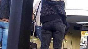 Candid - Teen Ass In Black Tight Jeans