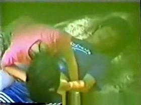 Asian girl working in her boyfriend's cock in the forest