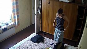 Sexy hairy MILF exposed to ip camera