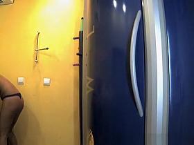 Small boobs girl in tanning session