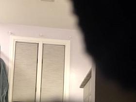 Slow motion of dripping wet wife with bouncing tits