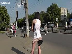 Teen upskirt when riding bus