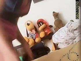 Spying my young sister dress up