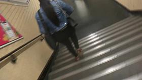 Hot Brunette, Big Booty In Wedges Heels