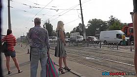 Golden-Haired babe in outdoor upskirt vid