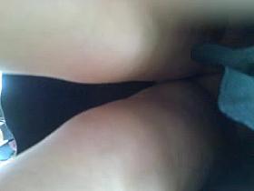 Escalator upskirt train station