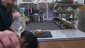 Sucked Off by Black Babe at Work