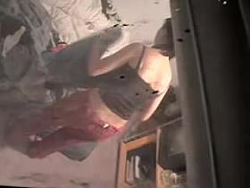 Neighbors daughter spied changing through the window