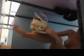 Woman spied drying and dressing clothes