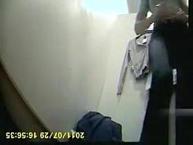 Gorgeous lookers try on different clothing items