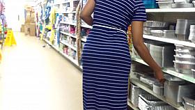 Bubble Booty Mom In Blue Dress.