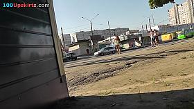 Upskirt panties of the fascinating blonde girlfriend