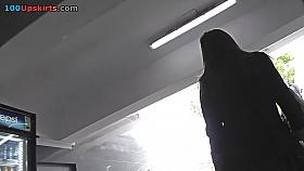 Upskirting video shows an amazing skinny ass of a gal