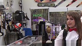 Masturbating pawnee fucking broker for cash