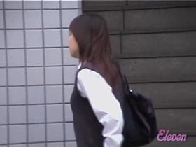 Hot college babe got skirt sharked after crossing the street