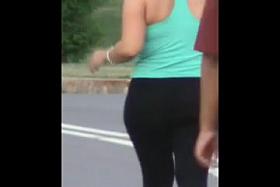 Curvy Blonde Spandex Booty Ass