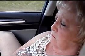 Granny orgasm outdoor