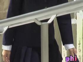 Japan girl appears to be out of her skirt 