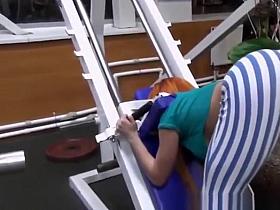 Fit woman wearing tight sports pants