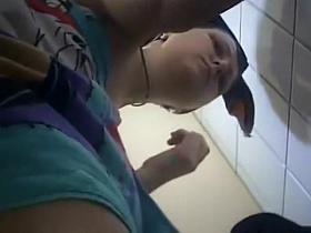 Peeping a hairy pussy and a firm ass