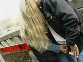 Street Hooker Masturbating Stud in Public BVR