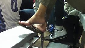 Candid Teen Flip Flop Dangle Shoeplay Feet
