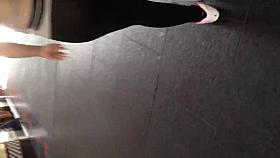 Fat Mexican ass in see thru leggings white thong