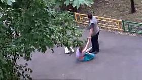 Totally drunk woman on the street