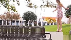 Teen public upskirt and teasing