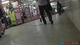 Real upskirt video featuring two young girlfriends