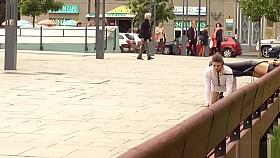 Mistress makes her slave dp fuck in public