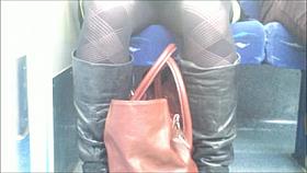 Upskirk patterned tights