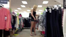 LEGGY blonde in jean shorts & flip flops