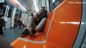 Filming the ass of the yoga-pants cutie