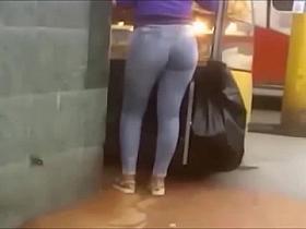 Rich ass of saleswoman