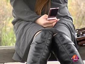 Japanese girl left only in panties after kinky sharking