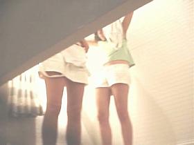 Factory girls take off their clothes in the changing room