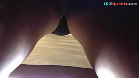 Most Good dilettante bawdy cleft in dark belt upskirt