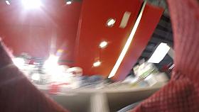 Jeans dress upskirt with pantyhose