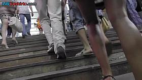 Gracious chick in a steamy upskirt episode