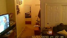 Blowjob in front of a delivery man