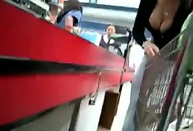 Leggins Cameltoe ASS & Big Tits in Supermarket