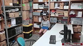 Blond Hair Babe Shoplifter Sucking Officers Knob