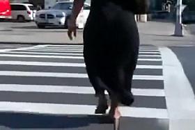 Take a look at her see-through outfit