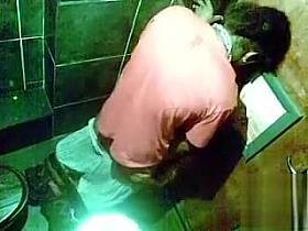 Saucy ebony girl gets nailed in the club toilet