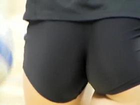 Nice athletic ass of a volleyball player