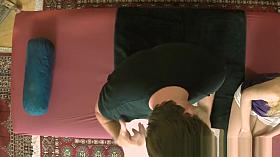 Petite babe banged by masseurs fat cock