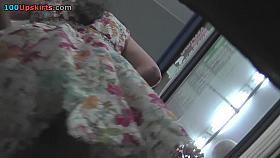 Best upskirt video of a brunette with panty pad